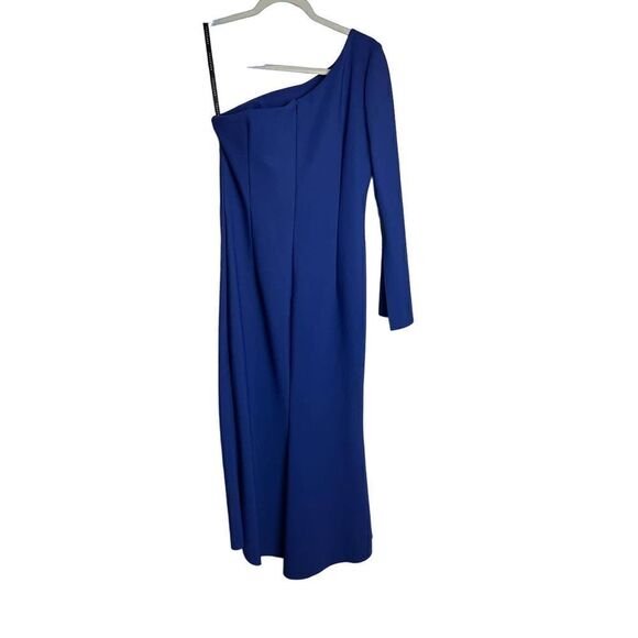 NWT Frascara Royal Blue One Shoulder Long Sleeve Gown Sz. 6 - Picture 4 of 4